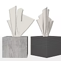 Modern Household Tissue Boxes with Gray Wooden Texture and Black Design