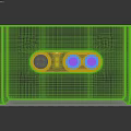 JBL Black Rectangular Speaker With Grid Patterned Surface And Gold Trim