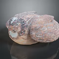 Ceramic Quail Sculpture With Brown And White Feathers Detailed Patterns And Reflection On Smooth Surface 3d model
