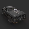 Rugged Off Road Car With Exposed Engine And Large Worn Tires