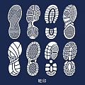 Shoe print sole pattern human footprint cartoon element pattern illustration 3d model