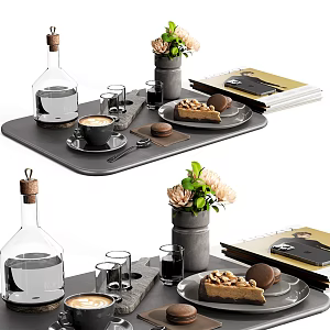 Modern Tableware Kitchen Tableware Ornaments Combination 3d model