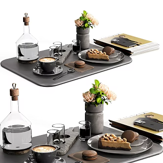 Modern Tableware Kitchen Tableware Ornaments Combination 3d model