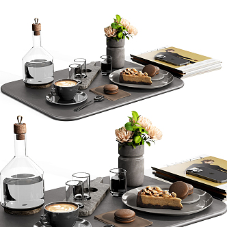 Modern Tableware Kitchen Tableware Ornaments Combination 3d model