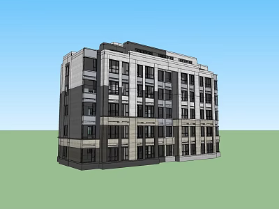 Modern Multi Story Single Family House Exterior With Large Windows And Contemporary Facade 3d model
