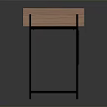 Contemporary Light Wood Desk with Black Drawer Open Compartment and Metal Frame
