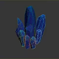Blue Crystal Cluster Decorative Object With Sharp Edges And Glossy Surface 3d model