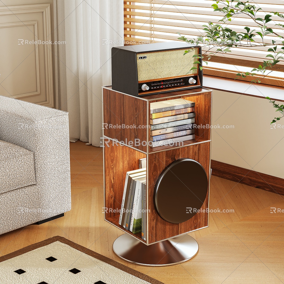 Side table rotating cabinet model