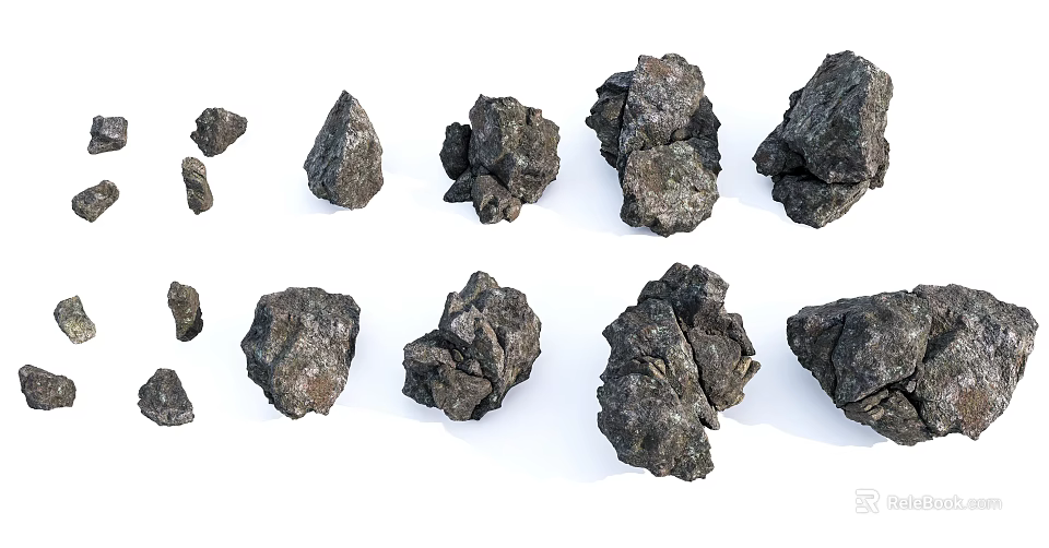 Natural Stone and Wood Materials for Craft and Construction Projects 3d model