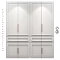 White Modern Minimalist Chest of Drawers With Metal Handles And Multiple Drawers