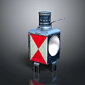 Classic Car With Vintage Signal Light Featuring Red White Cross Design