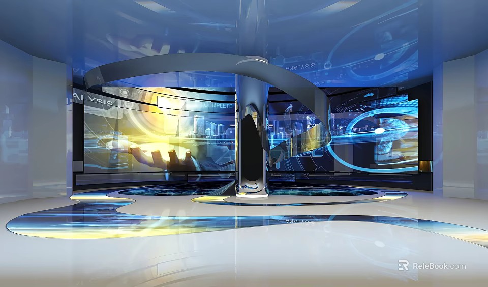 Modern Open Kitchen Interior Design With Spacious Layout And Island Counter 3d model