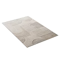 Modern Square Rug With Geometric Patterns Curved Lines And Neutral Tones Woven Design