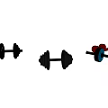 Sports Equipment Dumbbells In Three Different Styles For Gym Fitness Training
