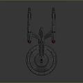 Futuristic Disc Shaped Spacecraft With Red Engine Lights For Interstellar Travel
