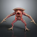 Game Movie Character 3D Model Pink Alien Like Creature With Multiple Limbs Sharp Claws 3d model