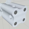 Building Exterior Wall Support System With Metal Frame And Glass Mounting Parts