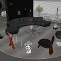 Modern Sofa Coffee Table Combination Sofa Coffee Table 3d model