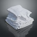 Neatly Stacked White Cotton Clothes With Soft Texture And Clean Appearance