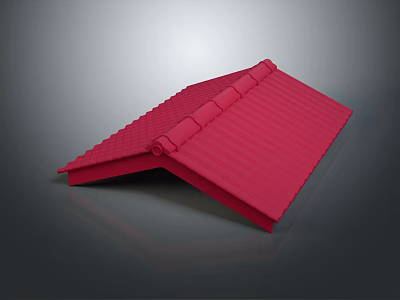 Detailed Red Roof Tile Model With Vibrant Color And Textured Surface Design 3d model