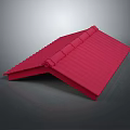 Detailed Red Roof Tile Model With Vibrant Color And Textured Surface Design