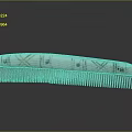 Traditional Light Colored Comb With Decorative Patterns And Fine Teeth For Daily Use 3d model