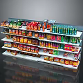 Multi tier Retail Display Shelf With Various Products Arranged Neatly