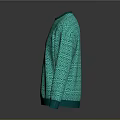 Comfortable Teal Sweater With Geometric Pattern For Casual Everyday Wear
