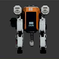 Orange White Quadruped Robot With Mechanical Structure Unit 731 And 507 3d model