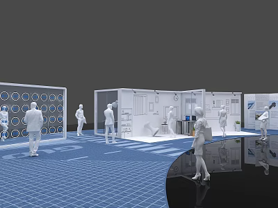 Modern Exhibition Hall Art Exhibition 3d model