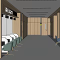 Hospital Outpatient Clinic Spacious Layout With Wooden Walls Comfortable Seating Reception Desk And Bright Lighting