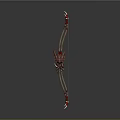 Red And Brown Decorative Bow With Intricate Carved Patterns And Elegant Design