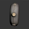 Vintage Metal Flask with Flat Round Shape Wooden Cork Top Side Handle for Daily Use