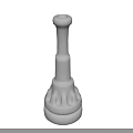 White Decorative Object With Slender Neck And Ornamental Base 3D Rendered On Black Background