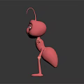 Pink 3D Cartoon Ant Character With Big Blue Eyes And Open Arms