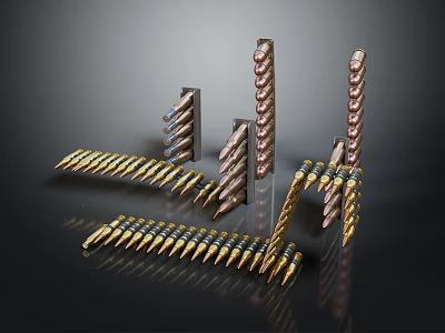 Various Military Weapons Including Firearms Ammunition And Tactical Equipment 3d model
