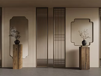 New Chinese porch partition 3d model