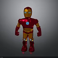 Red And Gold Iron Man Figure With Blue Eyes And Chest Light Standing Pose