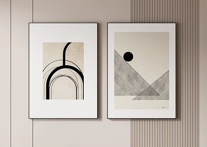 Simple Black and White Hanging Painting 3d model