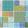 Various Color Mosaic Floor Tiles With Different Patterns And Decorative Designs 3d model