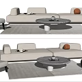 Modern Sofa Coffee Table Combination Multiplayer Sofa Coffee Table Combination 3d model