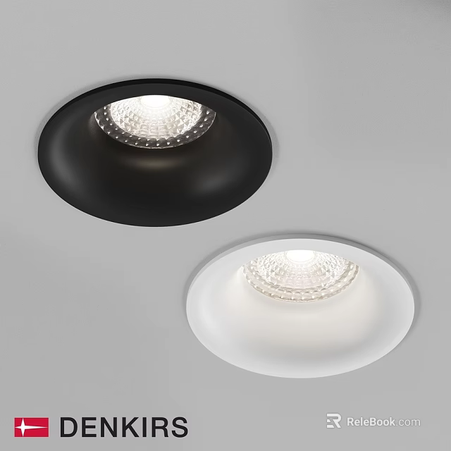 Modern Black and White Recessed Downlights for Ceiling Lighting with Bright Illumination 3d model 
