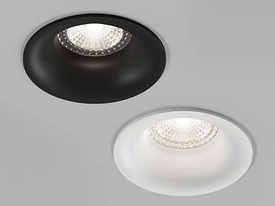 Modern Black and White Recessed Downlights for Ceiling Lighting with Bright Illumination 3d model