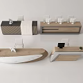 Modern Reception Desk Front Desk 3d model