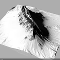 Snowy Mountain Terrain Model Featuring Sharp Peak Snow Covered Slopes And Exposed Black Rocks 3d model