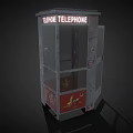 Public Telephone Booth Exterior With Open Door And Vintage Graffiti Art