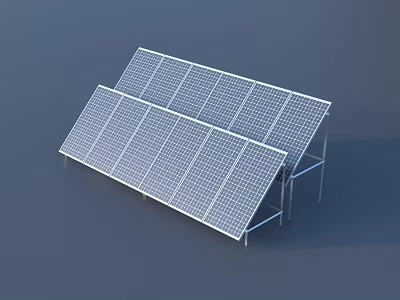 High Performance Solar Panels Array With Metal Mounting Structure For Renewable Energy Generation 3d model
