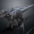 Detailed Fierce Dinosaur Model With Spiked Body And Sharp Teeth Design