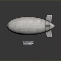 Cigar Shaped Airship With Gondola And Tail Fins 3D Model Design