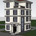 Classic Detached Villa Exterior With Multiple Floors Large Windows And Landscaped Garden